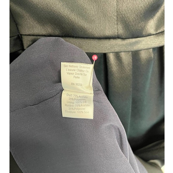 Lavender Label Vera Wang Beaded Cocktail Ruffle Sleeveless Satin Dress Black 6 - Picture 12 of 16